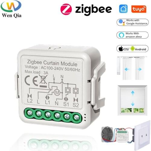 ZigBee Tuya Smart Home Curtain Switch Module For Roller Blind Shutter Motor Smart Home Work with Alexa Google Home Voice Control