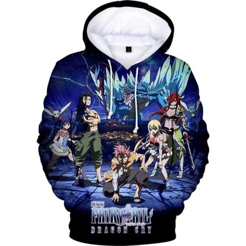 Be well received Classic New Fairy Tail 3D Hoodies Japanese Anime Sweatshirts Men Clothing Harajuku Men Hip Hop Cartoon Clothes
