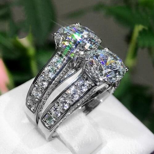 New Luxury Wedding Rings With AAA Shiny Cubic Zirconia Hight Grade Jewelry For Women Unique Statement Gifts Adjustable Size