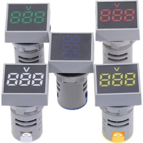 New 22MM AC 20-500V Voltmeter Square Panel LED Digital Voltage Meter Indicator Light