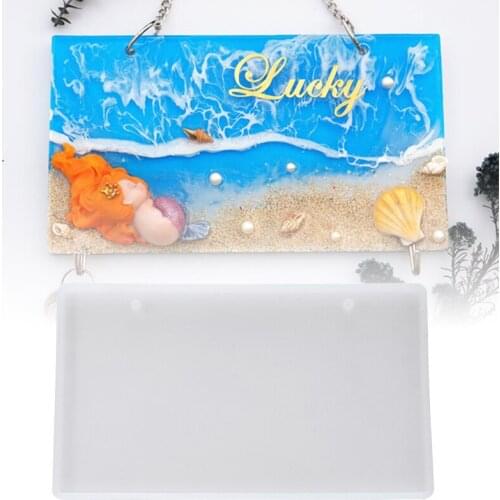 Rectangle House Sign Plaque Resin Casting Mold Silicone Epoxy Mold DIY Craft Creative Sign Molds Yard Pendant Molds