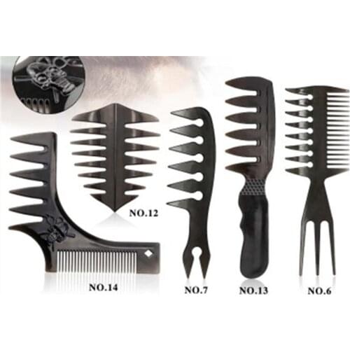 Beard Comb Men Retro Slicked Back Hair Style Tool Right Angel Texture Double Side Pomade Modeling E150