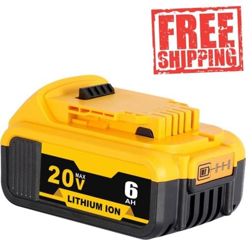 20V 5Ah 6.0Ah DCB200 Rechargeable Li-ion Battery Replacement for DeWalt 18V Max XR DCB205 DCB204 DCB206 DCB180 DCD/DCF/DCG Tools