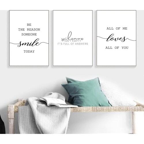 Inspirational Letter Love Quote Posters Prints Minimalist Wall Art Canvas Paintings Interior Home Decoration