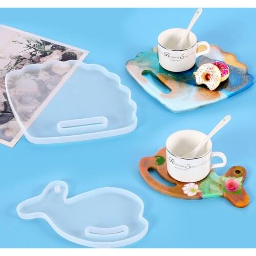 Dolphin Fan Silicone Casting Reisn Molds For DIY Resin Tray Coaster Jewelry Tools Mould Uv Epoxy Handmade Artcraft Making