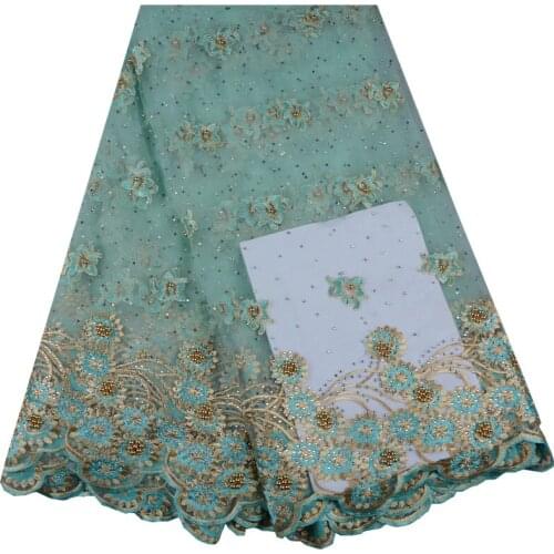 High Quality African Lace Fabrics Teal Color African Mesh Cord Lace Factory Price Guipure Lace Fabrics For Wedding 919