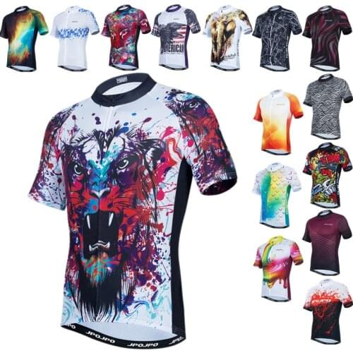 Weimostar Lion Cycling Jersey Men Short Sleeve Mountain Bike Clothing Breathable Bicycle Shirt Road MTB Bike Jersey Tops Maillot