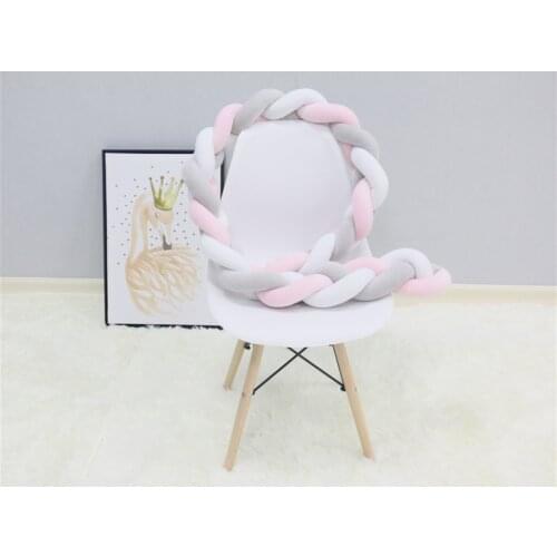 1.5M Length Braided Crib Bumper Knot Pillow Knot Cushion Bolster Pillow Crib Baby Bed Bumper Kids Pillow Nursery Decor BTN035