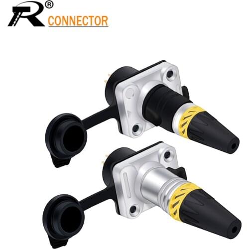 10pcs/lot 3Pin Waterproof XLR Panel Mount Male Socket Plug Female Jack Plug XLR Connector
