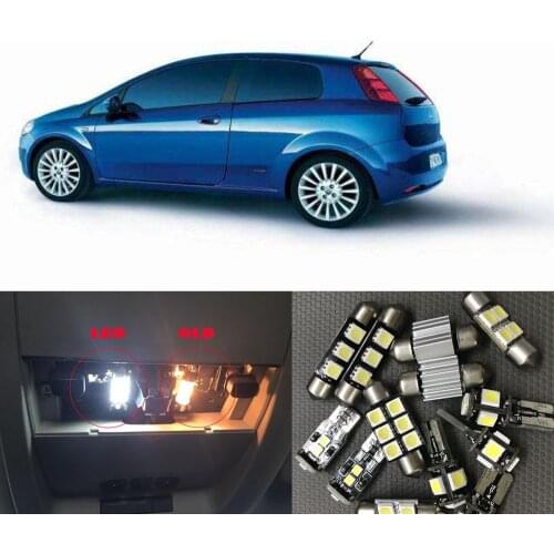 10pc x Perfect canbus LED bulb Interior Overhead Reading dome Map Light Kit For 2000-2017 Fiat Punto Grande Punto 188 199