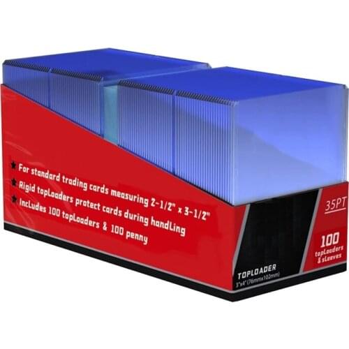 Card Holder 3" x 4" Toploaders and Clear Sleeves for Collectible Trading Basketball Sports Cards 35PT Rigid Plastic Toploader