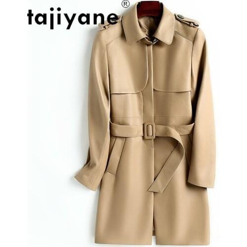 2021 Korean Women Autumn Clothes Woman Genuine Leather Jackets Womens Real Sheepskin Long Coats Cuero Genuino TN1797