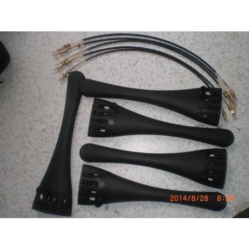 5 PCs Carbon Fiber Cello Tail piece 4/4 with 5 PC nylon tail gut Cello parts