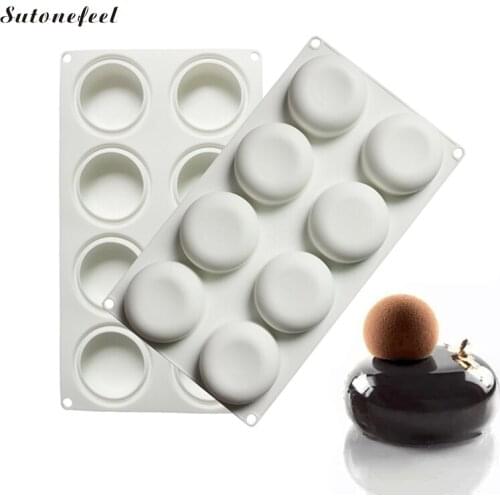 8 Oblate Shape Silicone Mold for Baking Form French Dessert Mousse Moulds Chocolate Cake Mold Cake Decoration Tool