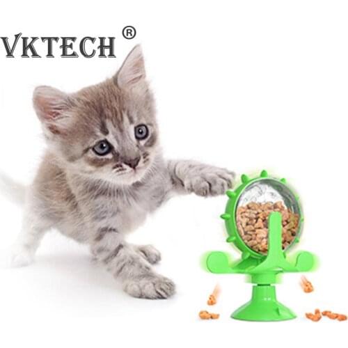 ABS Pet Cat Turntable Toy 360 Rotating Windmill Interactive Training Teasing Puzzle Exercise Game Feeding Leakage Device