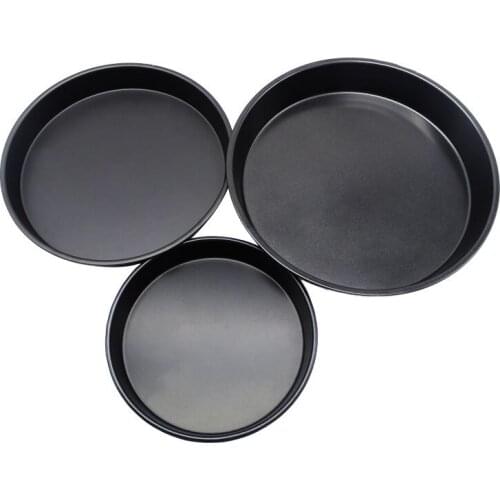 10"9"8"1PCS Premium Non-Stick Pizza Pan Bakeware Carbon Steel Pizza Plate Round Deep Dish Pizza Pan Tray Mold Baking BBQ Tools