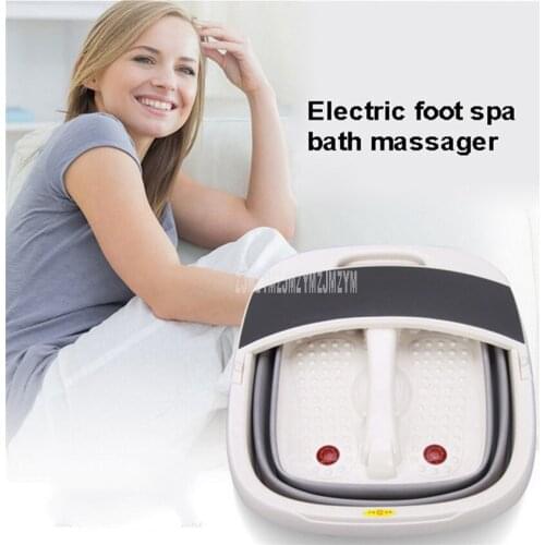 Automatic Electric Foot Spa Bath Rolling Vibration Heat Electric Oxygen Bubble Foot Massager For Relieve Pressure Relaxation
