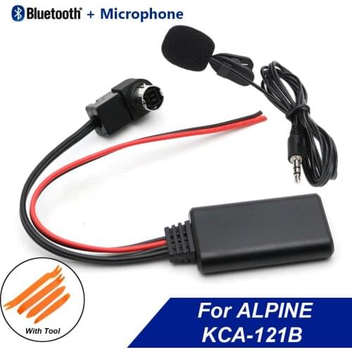 Car Bluetooth Module AUX-in Audio Adapter + Tool & Microphone For KCA-121B Auxiliary Aux Audio Wiring Ai-net for Alpine