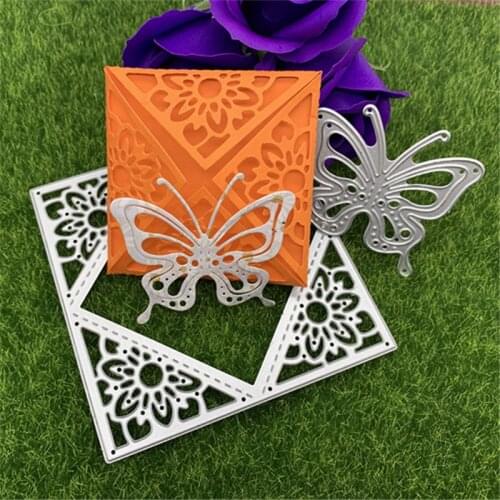 Butterfly flower folding envelope handmade DIY album scrapbook greeting card decoration metal cutting mold