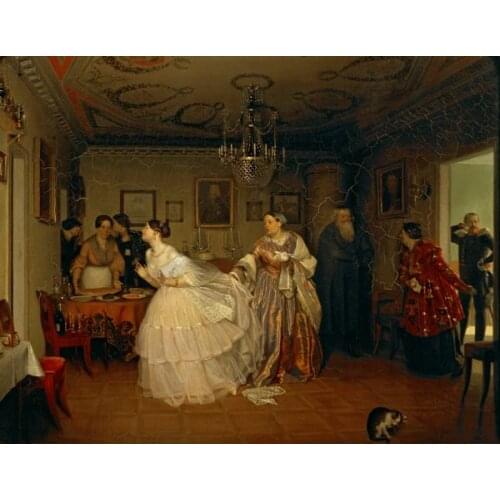 Free shipping classical noble fairlady canvas prints court figure oil painting printed on canvas wall art decoration picture