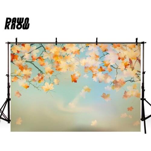 DAWNKNOW Fallen Leaves Photography Background Maple Leaf Texture Photo Shoot Backdrops Children Photocall Photo Studio lv967