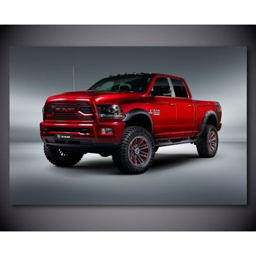 Dodge Ram Trucks Pickup Red Car Wall art Picture Vehicle Posters and Prints Canvas Painting For Living Room Decor