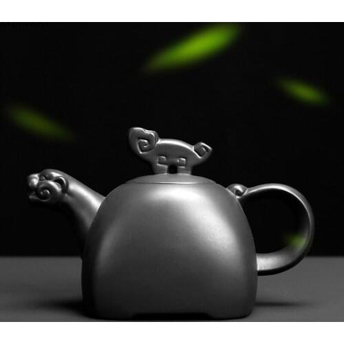 Purple Clay Black Clay Teapot Cup Home Afternoon Tea Side Handle Pot Antique Decorative Tea Utensils Drinkware Teapot Pitchers