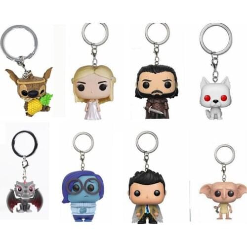 Funko Dobby Fawkes RON Sadness Games Jone snow of Throned Ghost night king keychain Action Figure Toys For kids Gifts With Box