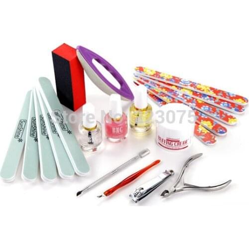Hot Nail Art Hand Care Manicure Polish/Base/Tools/Buffer Full Set