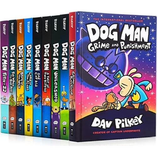 9 Books Set Dog Man The Epic Collection 1-6 English Kids Child Hilarious Humor Novel Manga Comic Book New