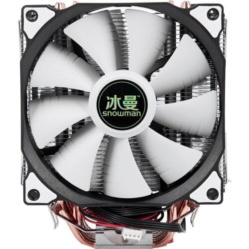SNOWMAN 4PIN CPU cooler 6 heatpipe Double fans cooling 12cm fan LGA775 1151 115x 1366 support Intel AMD