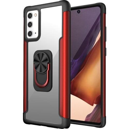 Magnetic Ring Phone Case for Samsung Galaxy Note 20 Ultra S20 Plus PC+TPU Metal Firm Bumper Shockproof Cover with Kickstand