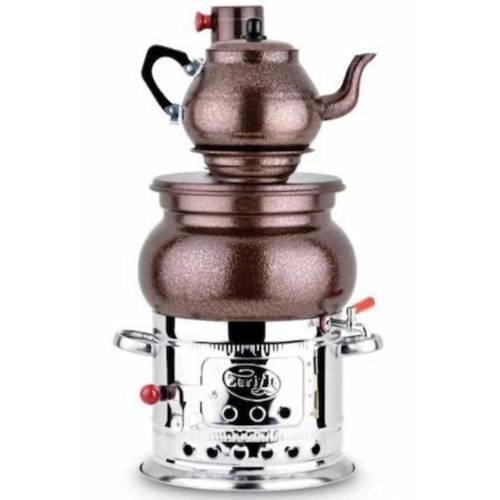 Copper Looking Urn Woody Tea Samovar Coal Tea Demleyici Woody Samovar Teapot