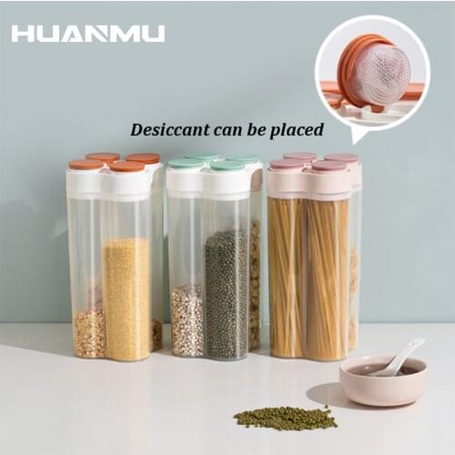 Multigrain Sealed Tank Storage With 4Pcs Independent Desiccant Box Kitchen Storage Whole Grain Storager контейнер для хранения