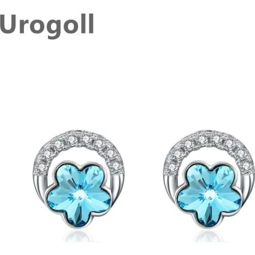 Fashion Girl Earring Pure 925 Sterling Silver Flowers Crystal Inlaid Zircon Womens Sweet Earrings Commemorative Gift