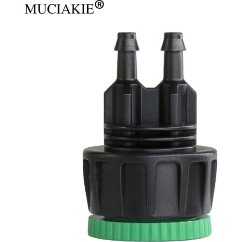 MUCIAKIE 4PCS Garden Tap 1/2" 3/4" Female Thread To 1/4'' Double Barb Water Connector Drip Irrigation Faucet Tubing Hose Adapter