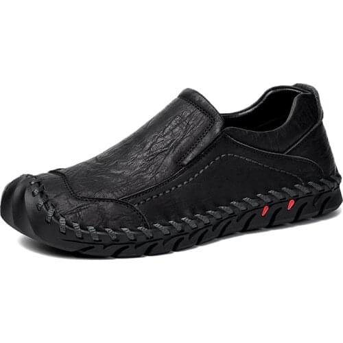 2021 New Men Casual Shoes Comfortable Loafers Moccasins Classic Handmade Leather Flats Shoes Fashion Driving Shoes Big Size