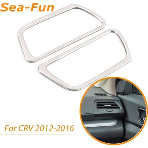 For Honda CRV 2012 2013 2014 2015 2016 Car Head Front Dashboard Air Conditioner AC Vent Outlet Cover Trim Frame ABS Accessories