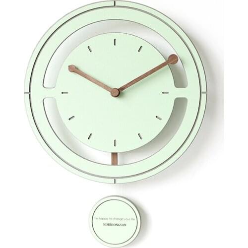 Nordic 3d Large Wall Clock Wood Modern Decor Pendulum Clock Wall Watch Mechanism Living Room Bedroom Silent Wall Clock Needle