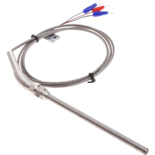 Stainless Steel 10cm Probe Tube PT100 Thermocouple Temperature Sensor with 3 Cable Wires Temperature Controller