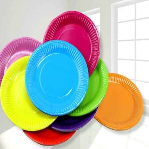 New 10pcs/lot Disposable Paper Plates For Disposable Party Tableware For Wedding Baby Shower Children Birthday Party Supplies