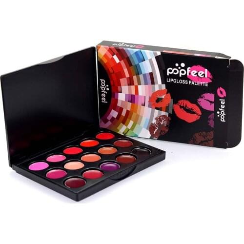 Brand New 15 Colors Women Girls Moisturizing Long Lasting Lip Gloss Palette for Nude Cosmetic Makeup