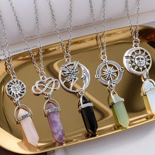 Hexagonal Column Pendant Necklaces for Women Men Retro Classic Trendy Style Antique Totem Pendant Necklace Fashion Jewelry Gifts