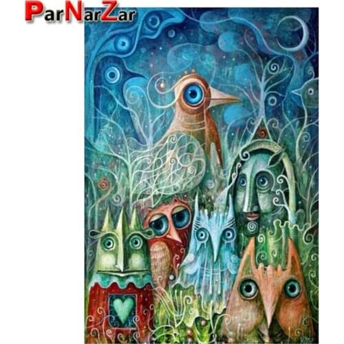 ParNarZar 3D DIY Diamond Painting Kits Owl Full Drill Round Diamonds For Home Wall Decorations