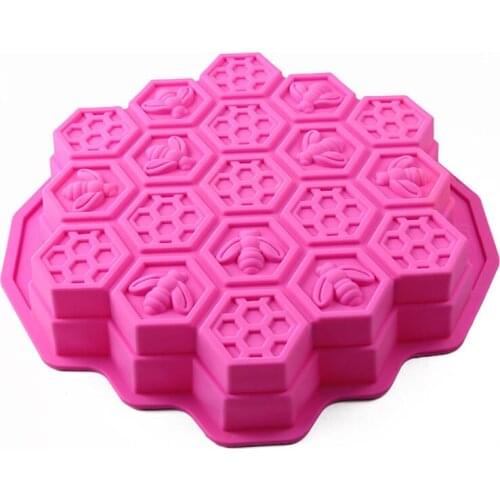 Bee Honeycomb Silicone Cake Mold Food Grade Soap Form Chocolate Mold Biscuit Moulds Kitchen Baking Tools