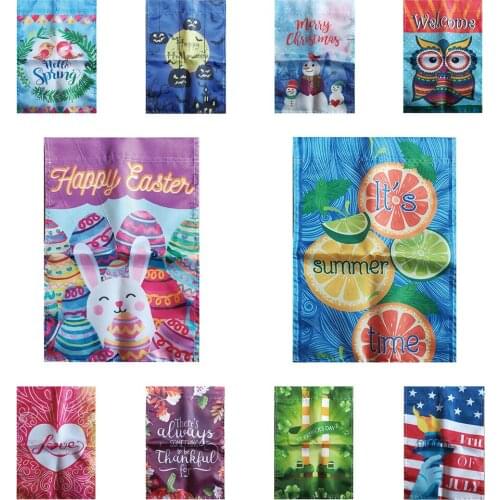 Season Garden Flags Outdoor Holidays Yard Banners 100D Polyester 12”x18” Size Spring Summer Autumn Winter Festive Decoration