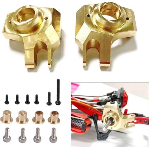 RCTOYFUN 2× RC Car CNC Solid Brass Heavy Metal Front Steering Knuckles Parts For 1/10 RC Car Crawler Axial SCX10 II 90046 90047