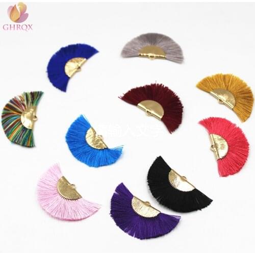 Sector Tassel Colorful cotton Tassels DIY Jewelry Making Findings Clothes accessory wholesale 2 pcs