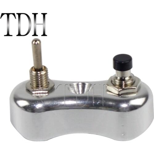 Universal Motorcycle Chrome Handlebar Switch-Block 7/8" Or 1" Bar Handlebar Button Key Engine Light Lever Toggle Switch