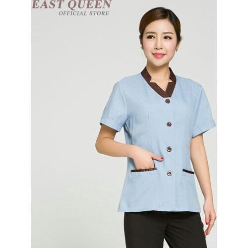 Housekeeping cleaning services uniforms hotel accessories women maid room service uniform shirt clothing DD1014 Y